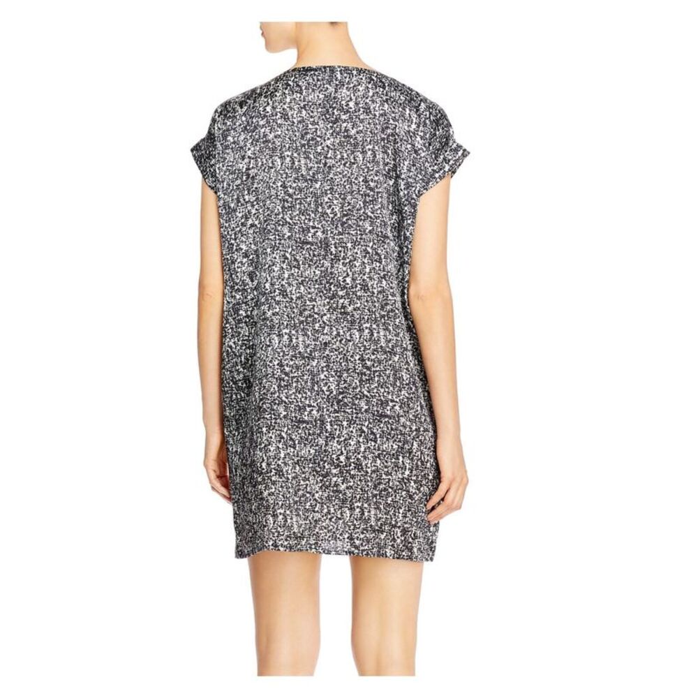 EILEEN FISHER Womens Black Printed Boat Neck Short Shift Dress L - Picture 2 of 3